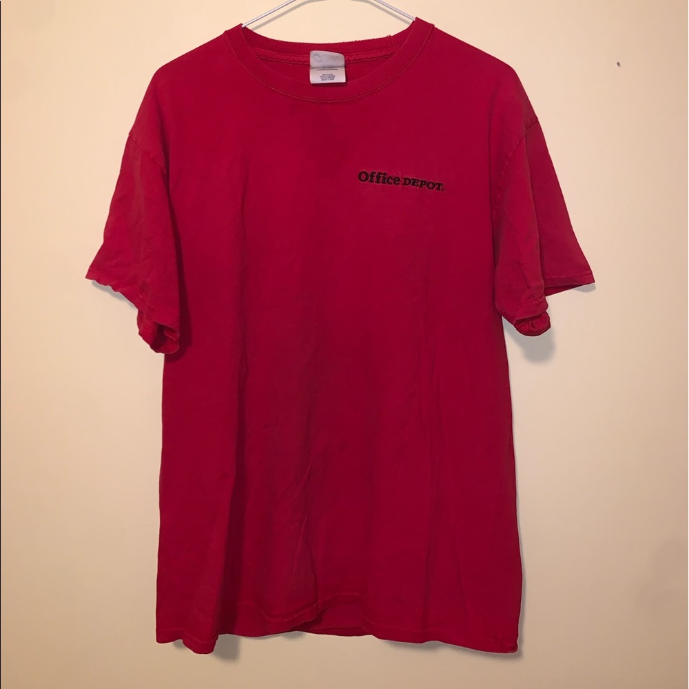 Office Depot red t-shirt